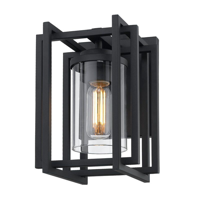 Golden 6071-OWS NB-CLR One Light Outdoor Wall Sconce, Natural Black