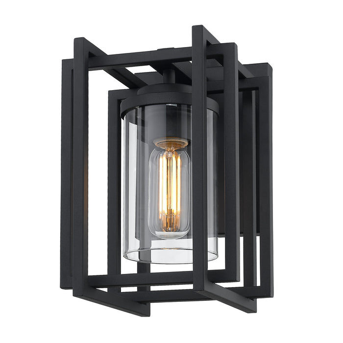 Golden 6071-OWS NB-CLR One Light Outdoor Wall Sconce, Natural Black