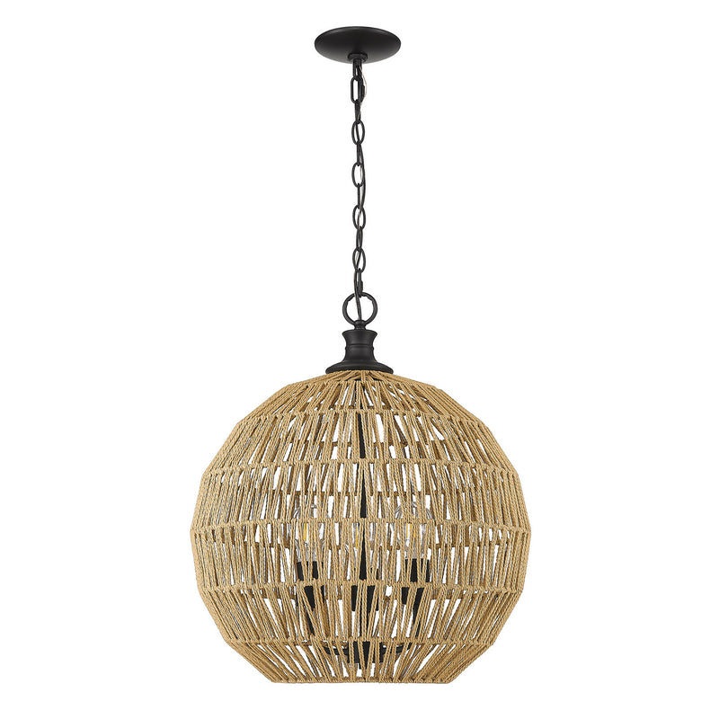 Golden 6933-3P BLK-NR Three Light Pendant, Matte Black