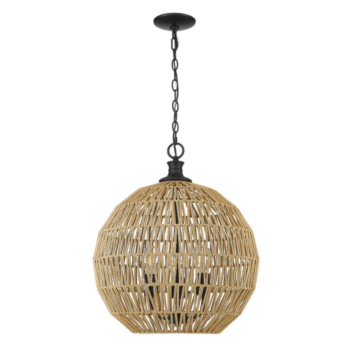 Golden 6933-3P BLK-NR Three Light Pendant, Matte Black