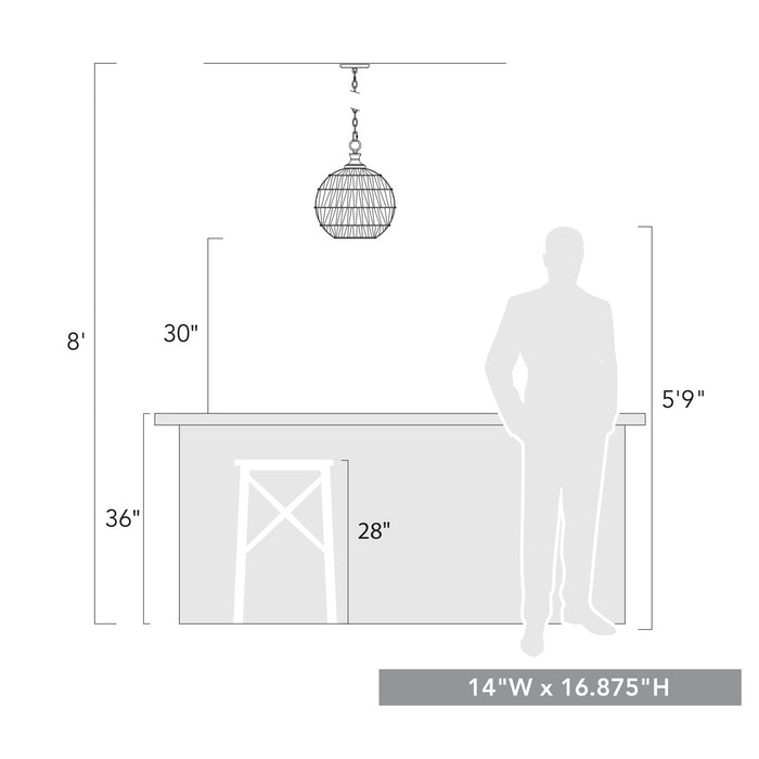 Golden 6933-M BLK-NR One Light Pendant, Matte Black