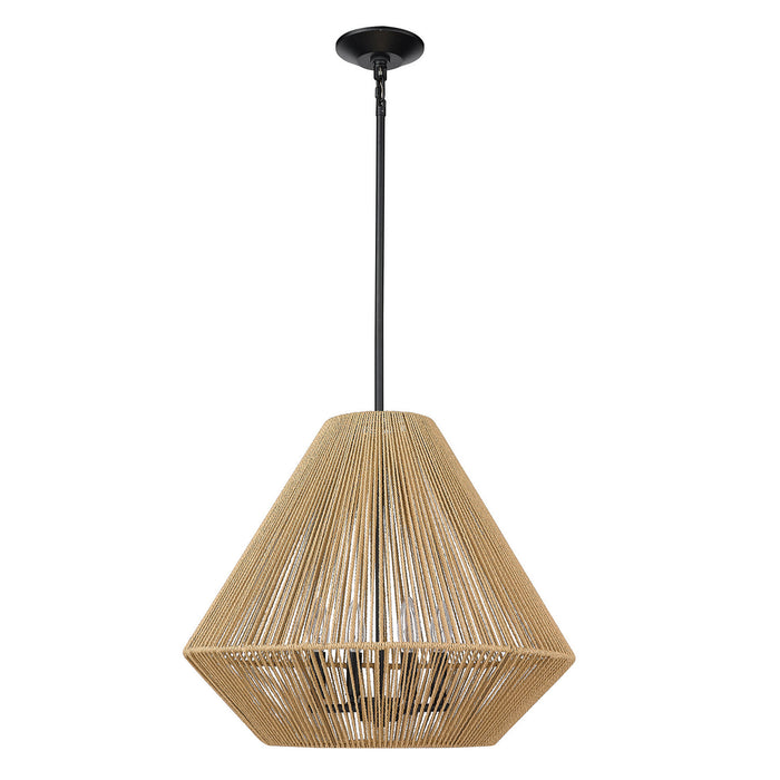 Golden 6937-4P BLK-NR Four Light Pendant, Matte Black