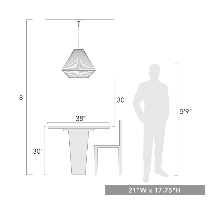 Golden 6937-4P BLK-NR Four Light Pendant, Matte Black