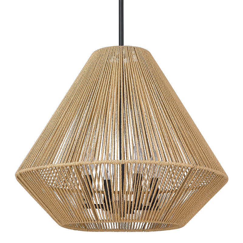 Golden 6937-4P BLK-NR Four Light Pendant, Matte Black