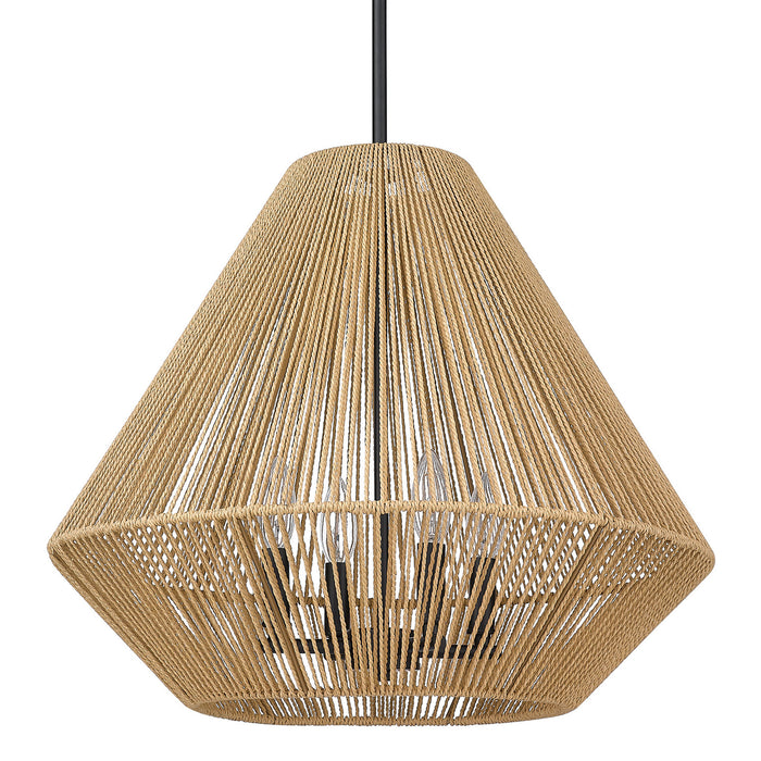 Golden 6937-4P BLK-NR Four Light Pendant, Matte Black