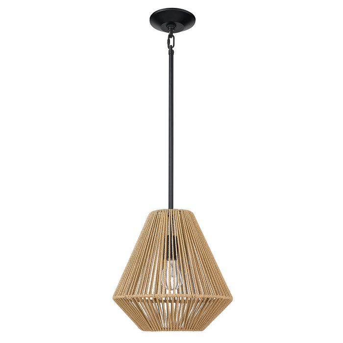 Golden 6937-M BLK-NR One Light Pendant, Matte Black