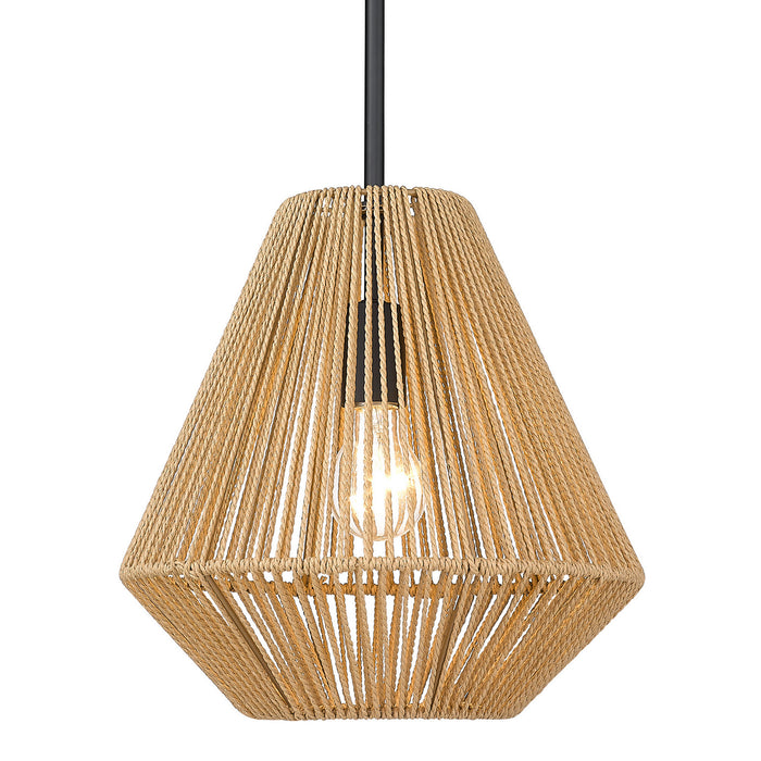 Golden 6937-M BLK-NR One Light Pendant, Matte Black