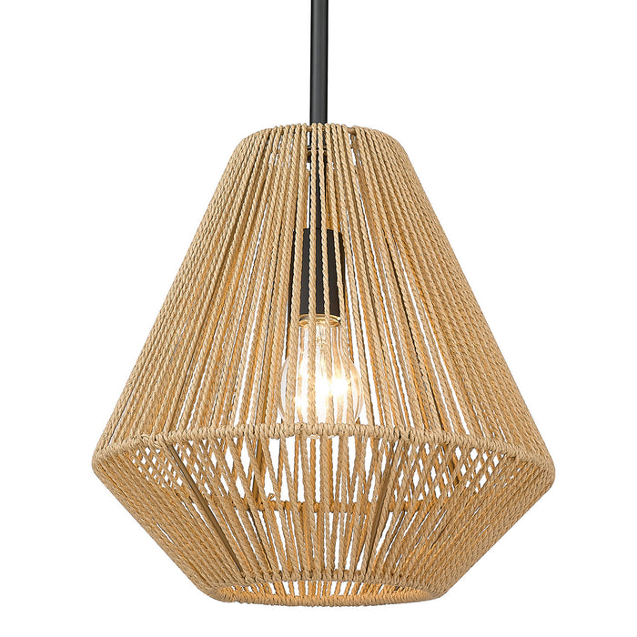 Golden 6937-M BLK-NR One Light Pendant, Matte Black