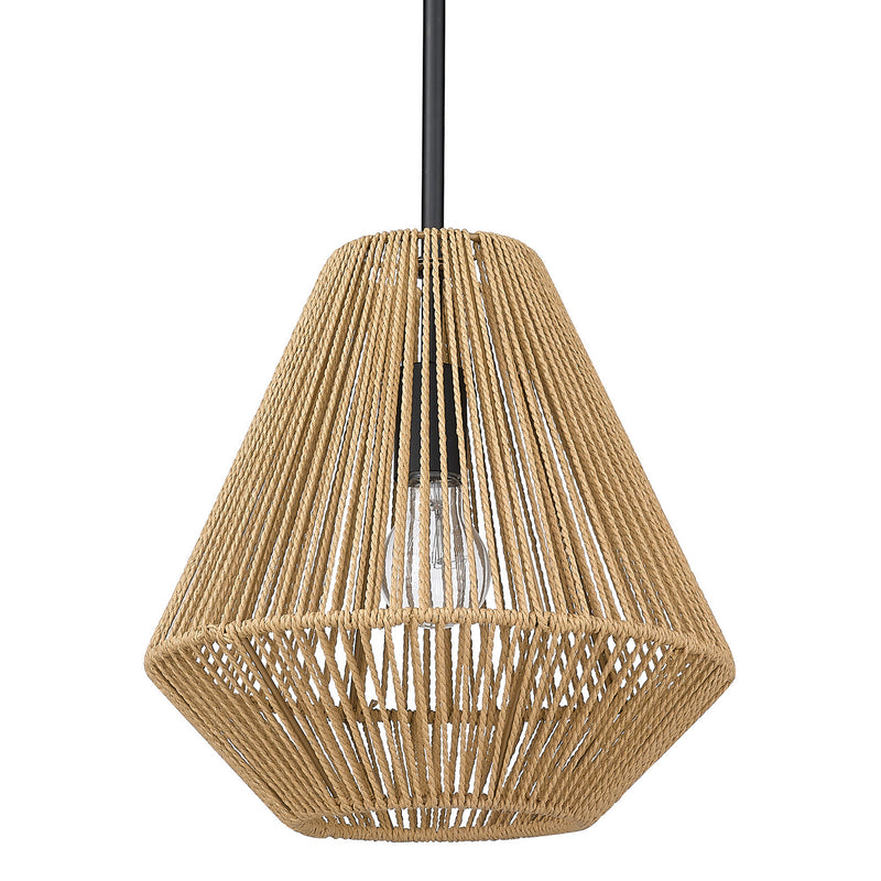 Golden 6937-M BLK-NR One Light Pendant, Matte Black