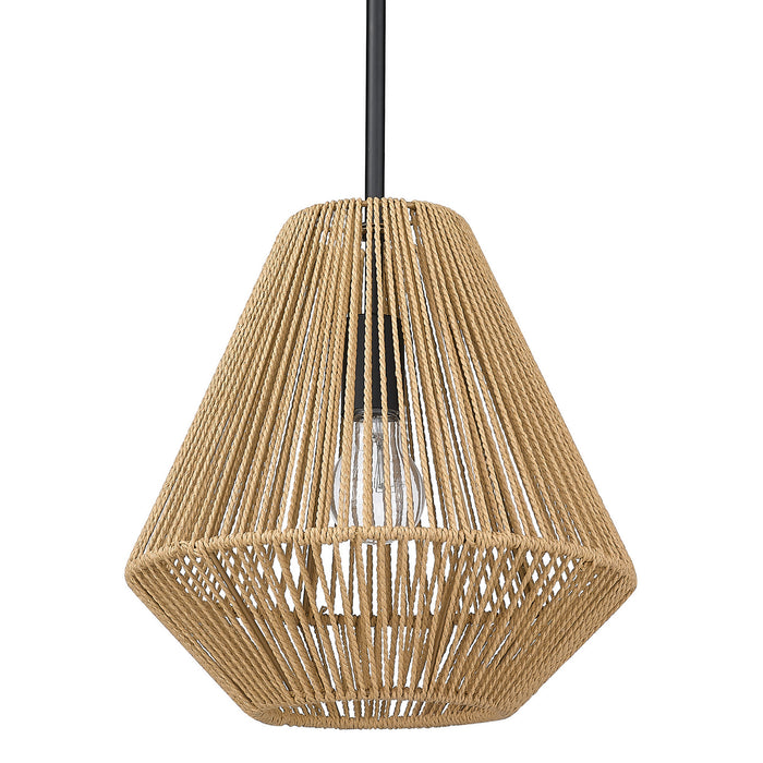 Golden 6937-M BLK-NR One Light Pendant, Matte Black