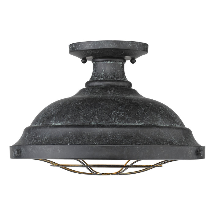 Golden 7312-SF BP Two Light Semi-Flush Mount, Black Patina