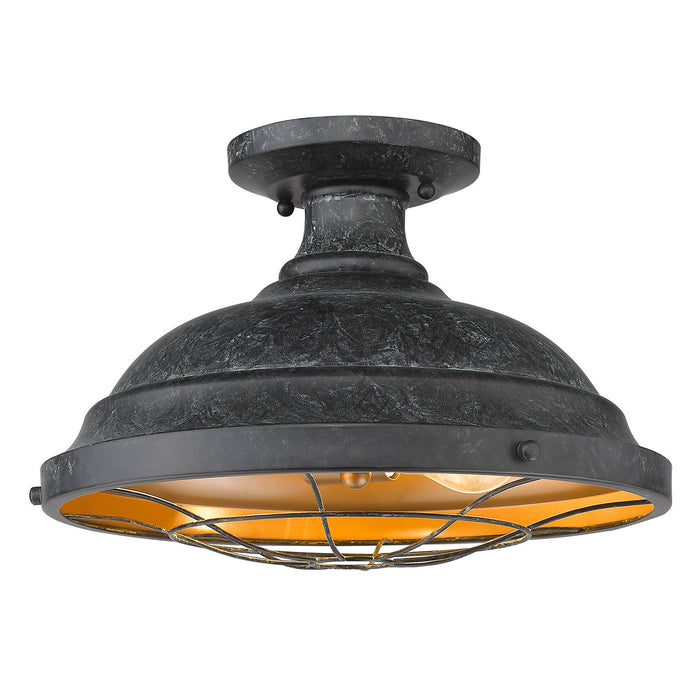 Golden 7312-SF BP Two Light Semi-Flush Mount, Black Patina