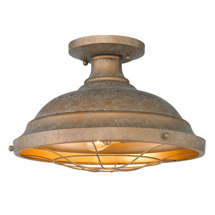 Golden 7312-SF CP Two Light Semi-Flush Mount, Copper Patina