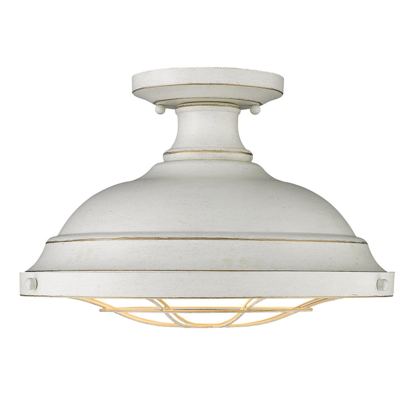 Golden 7312-SF FW Two Light Semi-Flush Mount, French White