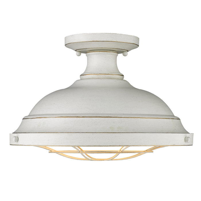Golden 7312-SF FW Two Light Semi-Flush Mount, French White