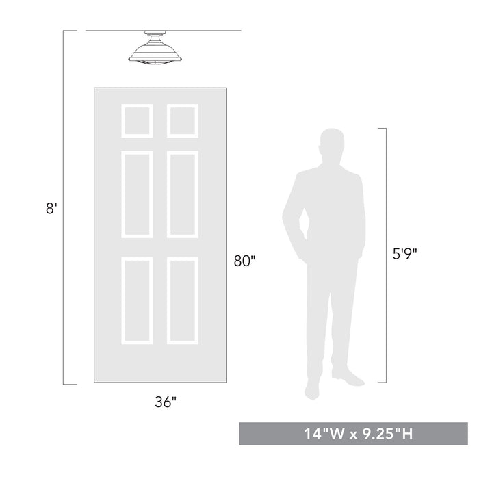 Golden 7312-SF FW Two Light Semi-Flush Mount, French White