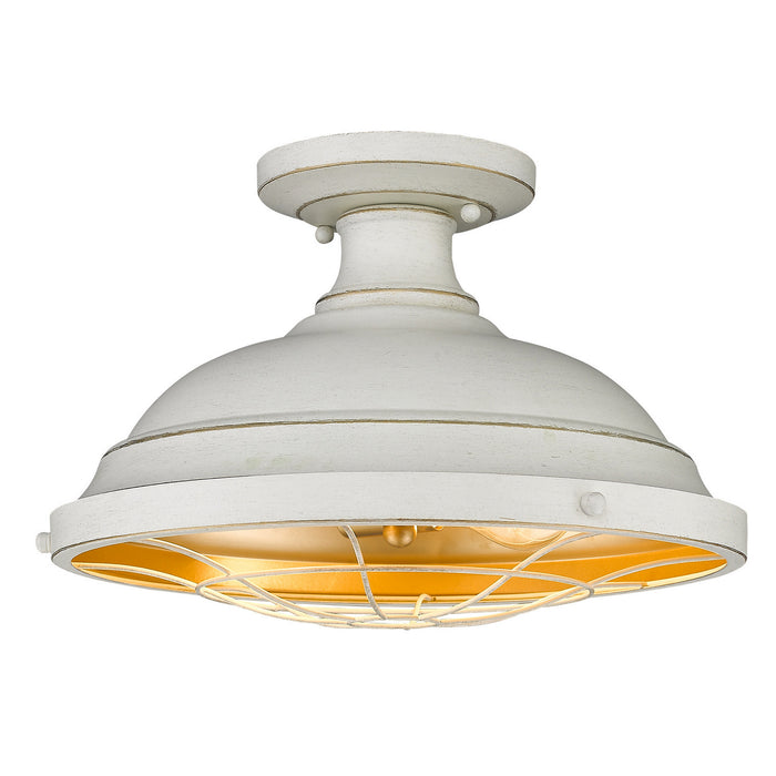 Golden 7312-SF FW Two Light Semi-Flush Mount, French White