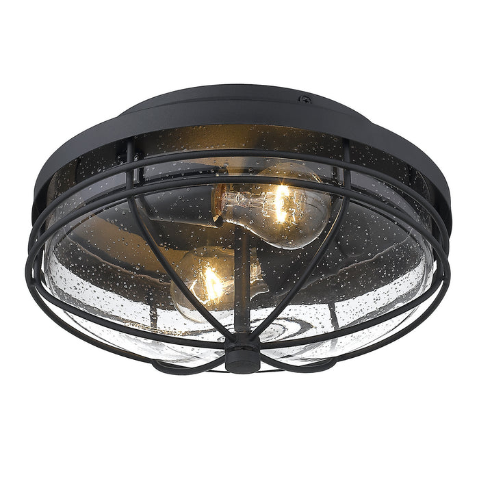 Golden 9808-OFM NB-SD Two Light Outdoor Flush Mount, Natural Black