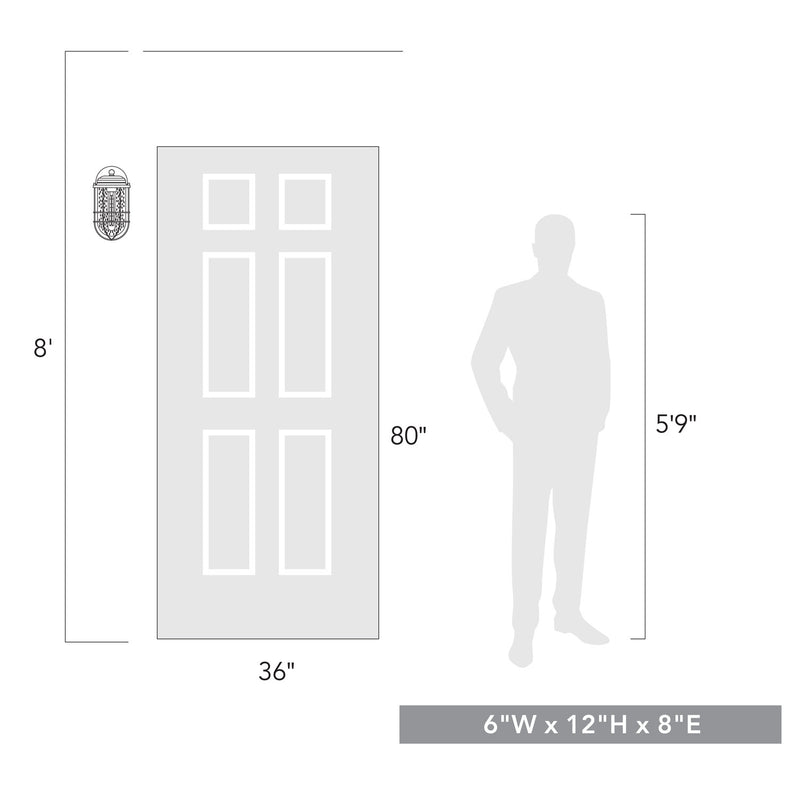 Golden 9808-OWM NB-SD One Light Outdoor Wall Sconce, Natural Black