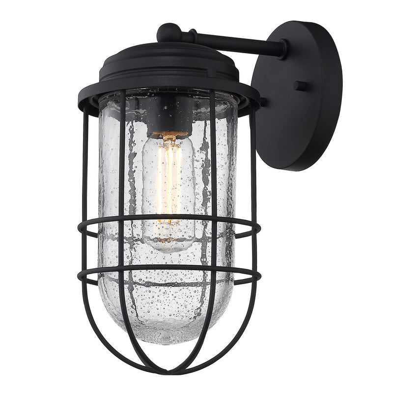 Golden 9808-OWM NB-SD One Light Outdoor Wall Sconce, Natural Black