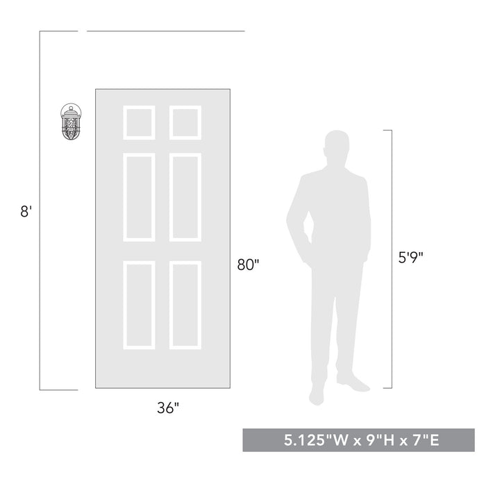 Golden 9808-OWS NB-SD One Light Outdoor Wall Sconce, Natural Black