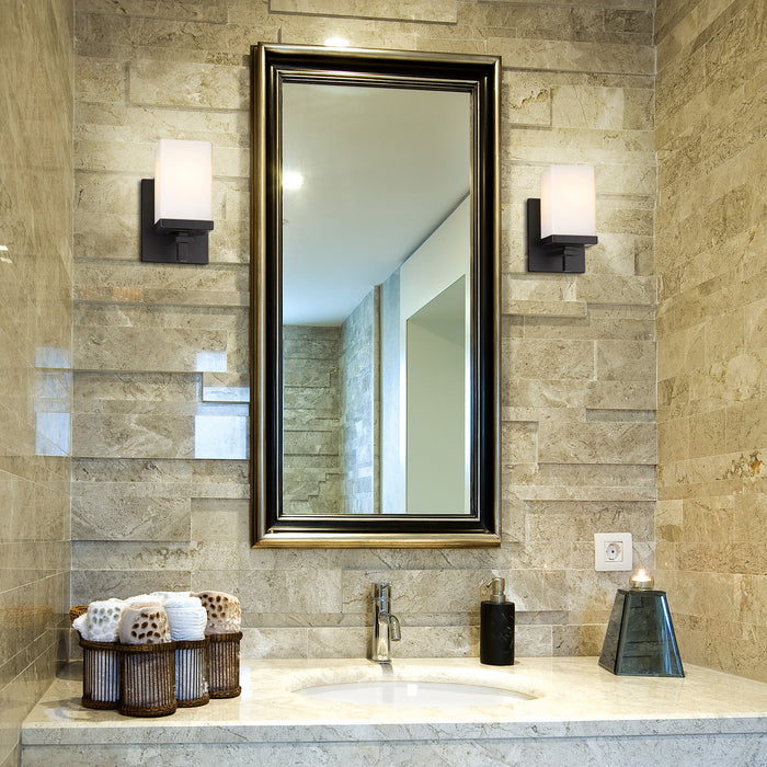 Golden DDDD-BA1 BLK-OP One Light Wall Sconce, Matte Black