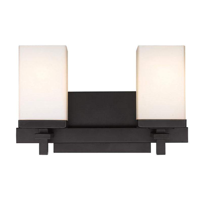 Golden DDDD-BA2 BLK-OP Two Light Bath Vanity, Matte Black