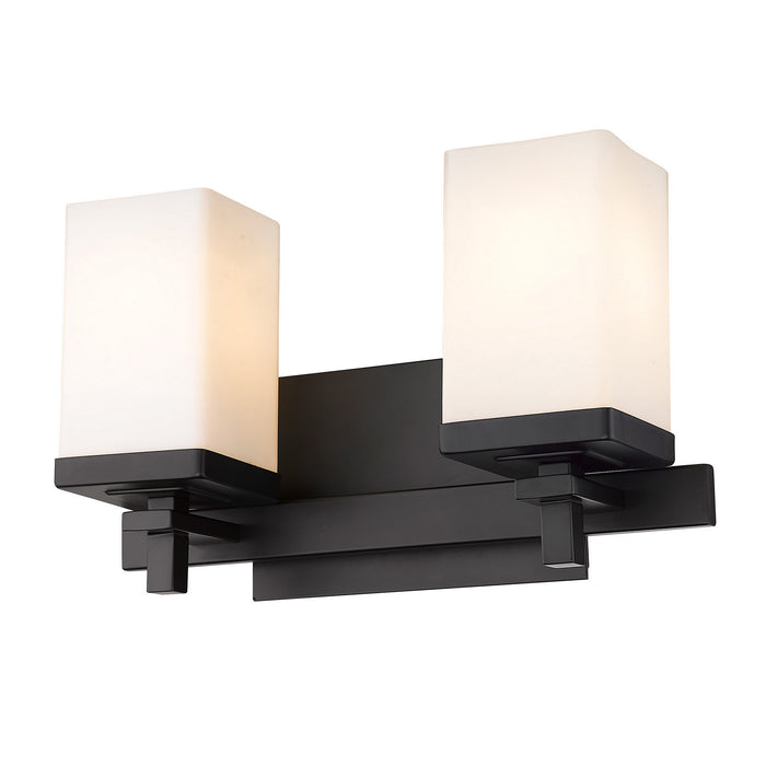 Golden DDDD-BA2 BLK-OP Two Light Bath Vanity, Matte Black