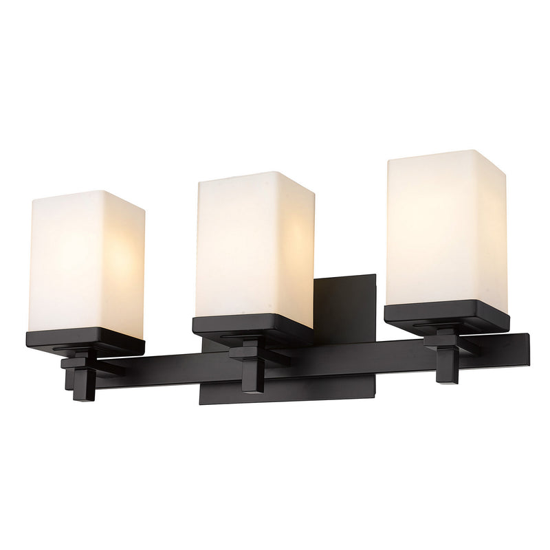 Golden DDDD-BA3 BLK-OP Three Light Bath Vanity, Matte Black