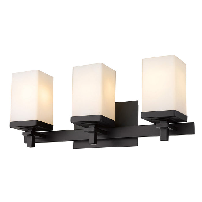 Golden DDDD-BA3 BLK-OP Three Light Bath Vanity, Matte Black