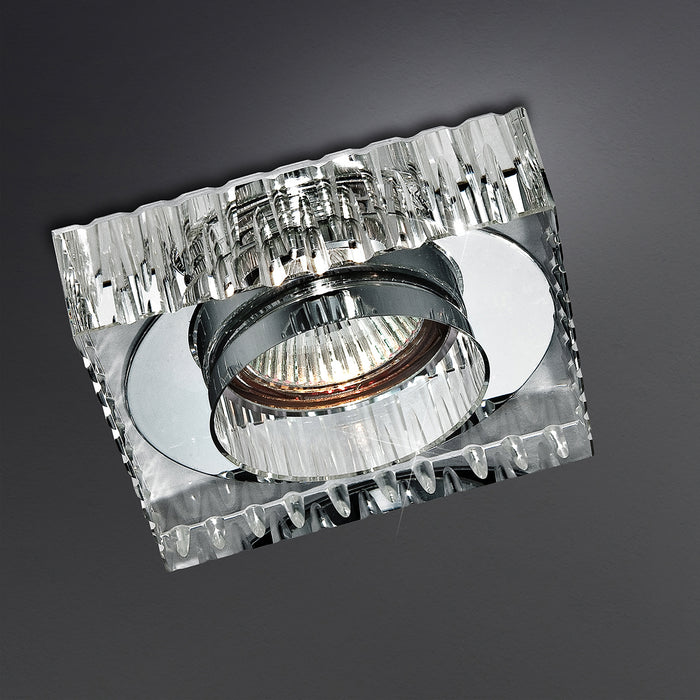 Eurofase 23930-11 3In,Ribbed Sq,Crystal, Clear Crystal