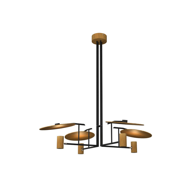 Accord Lighting 1419.09 Four Light Pendant, Louro Freijo