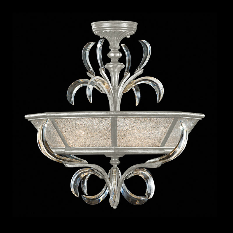 Fine Art 704340-SF4 Three Light Semi-Flush Mount, Silver