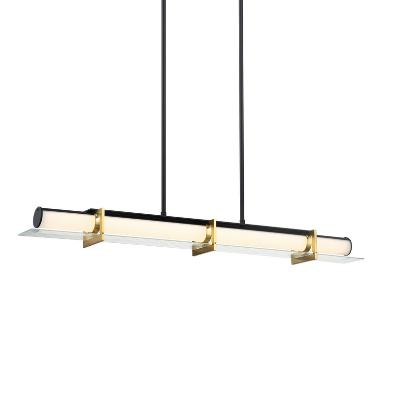 George Kovacs P1516-707-L LED Island Pendant, Sand Coal And Honey Gold