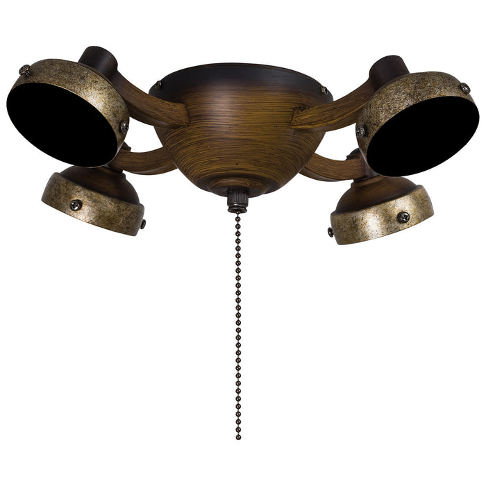 Minka Aire K34L-BCW Four Light Fan Light Kit, Belcaro Walnut