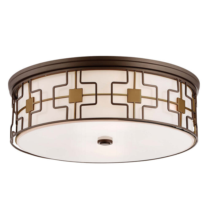 Minka-Lavery 1846-104-L LED Flush Mount, Dark Brushed Bronze W/Aged Bra