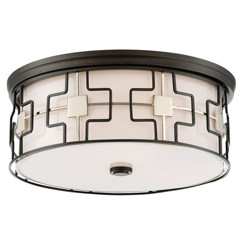 Minka-Lavery 846-105-L LED Flush Mount, Dark Gray W/Polished Nickel