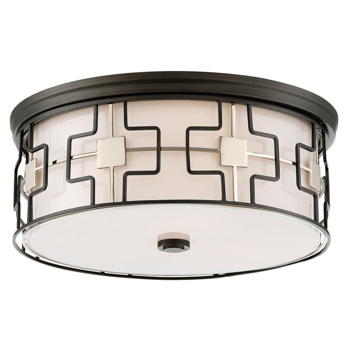 Minka-Lavery 846-105-L LED Flush Mount, Dark Gray W/Polished Nickel