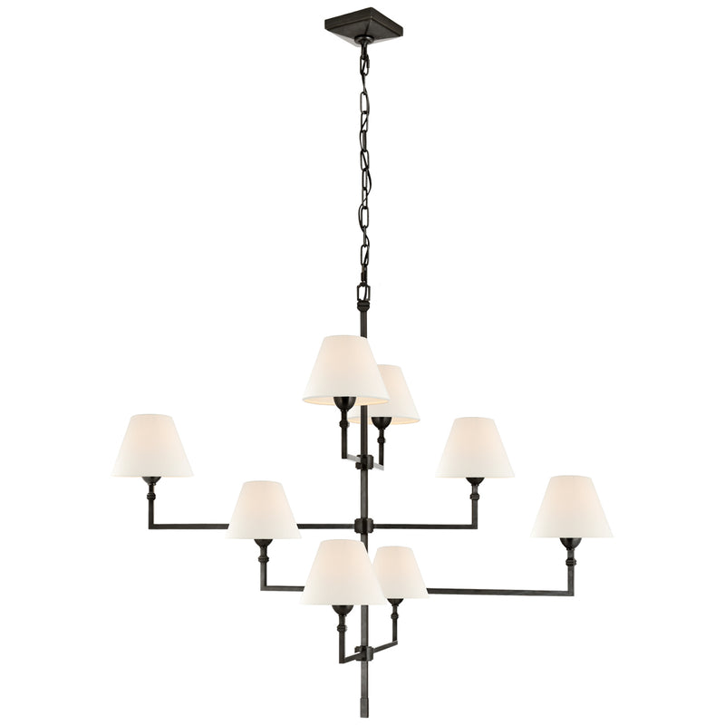 Visual Comfort Signature AH 5310GM-L Eight Light Chandelier, Gun Metal