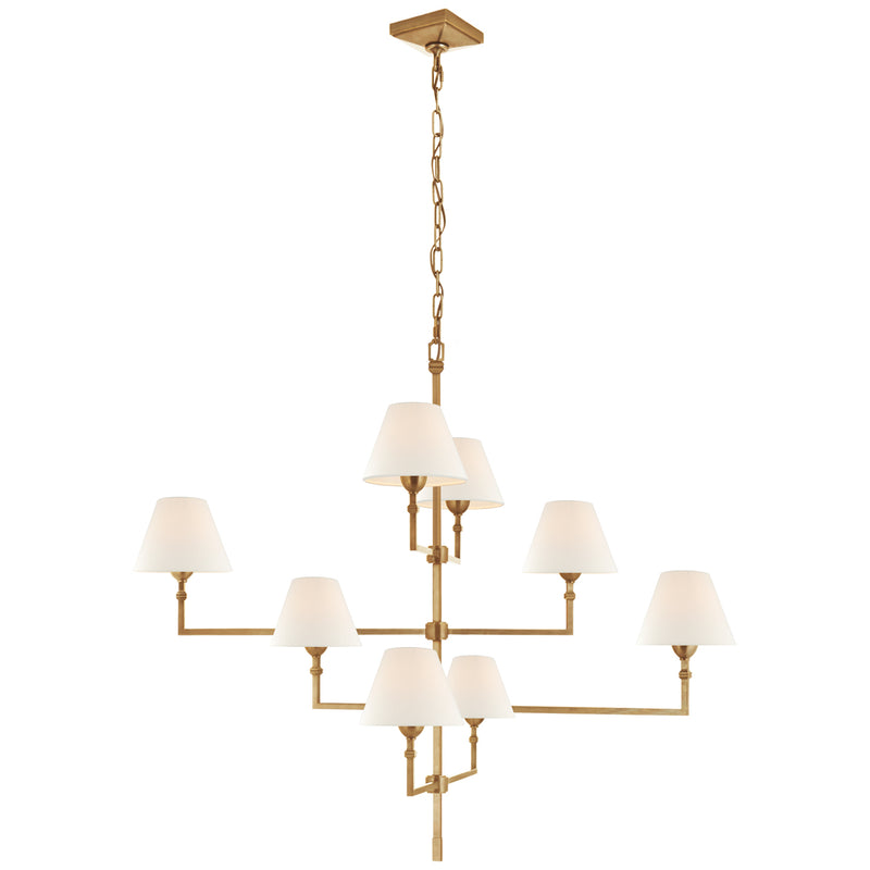 Visual Comfort Signature AH 5310HAB-L Eight Light Chandelier, Hand-Rubbed Antique Brass