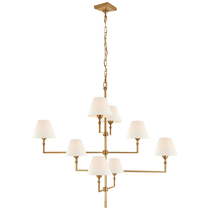 Visual Comfort Signature AH 5310HAB-L Eight Light Chandelier, Hand-Rubbed Antique Brass