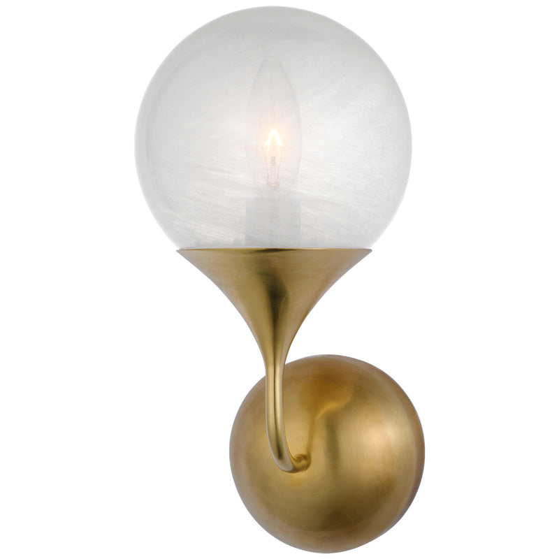 Visual Comfort Signature ARN 2404HAB-WG One Light Wall Sconce, Hand-Rubbed Antique Brass