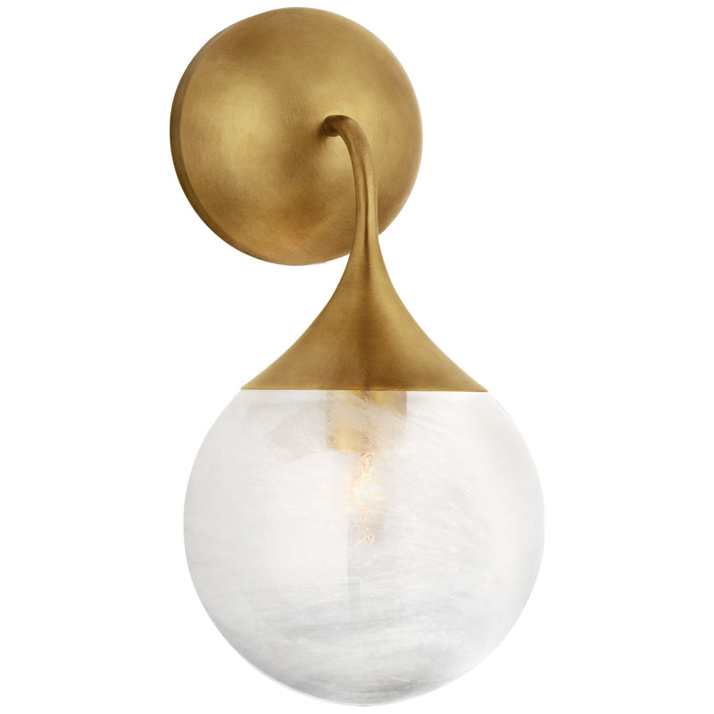 Visual Comfort Signature ARN 2404HAB-WG One Light Wall Sconce, Hand-Rubbed Antique Brass