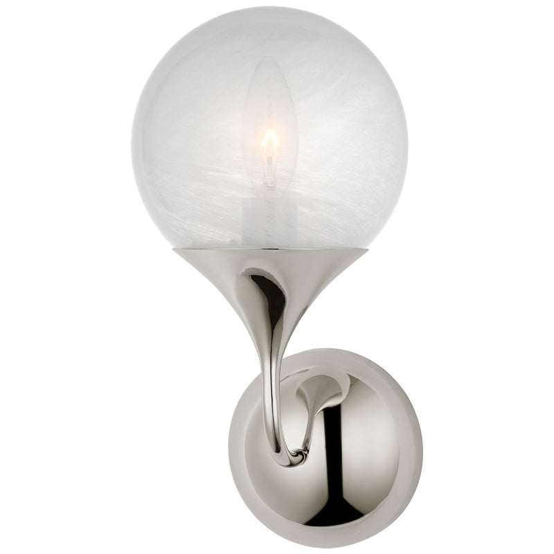 Visual Comfort Signature ARN 2404PN-WG One Light Wall Sconce, Polished Nickel