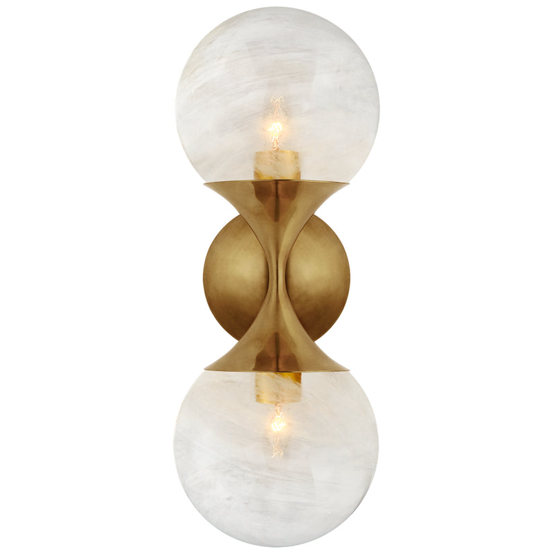 Visual Comfort Signature ARN 2405HAB-WG Two Light Wall Sconce, Hand-Rubbed Antique Brass