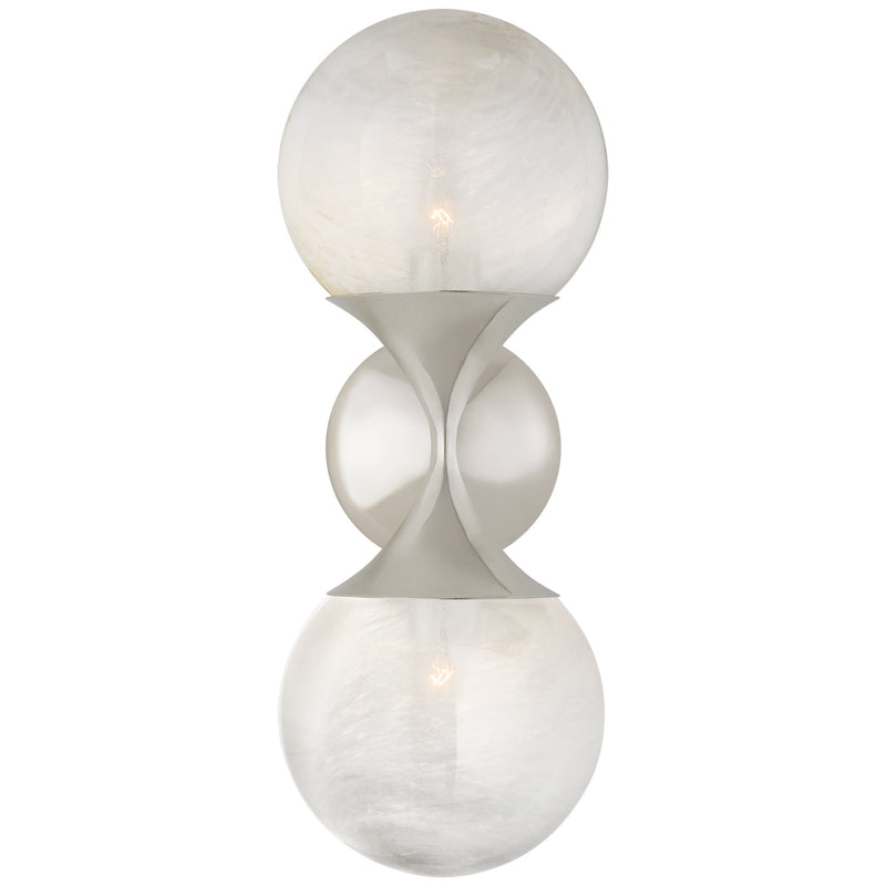 Visual Comfort Signature ARN 2405PN-WG Two Light Wall Sconce, Polished Nickel