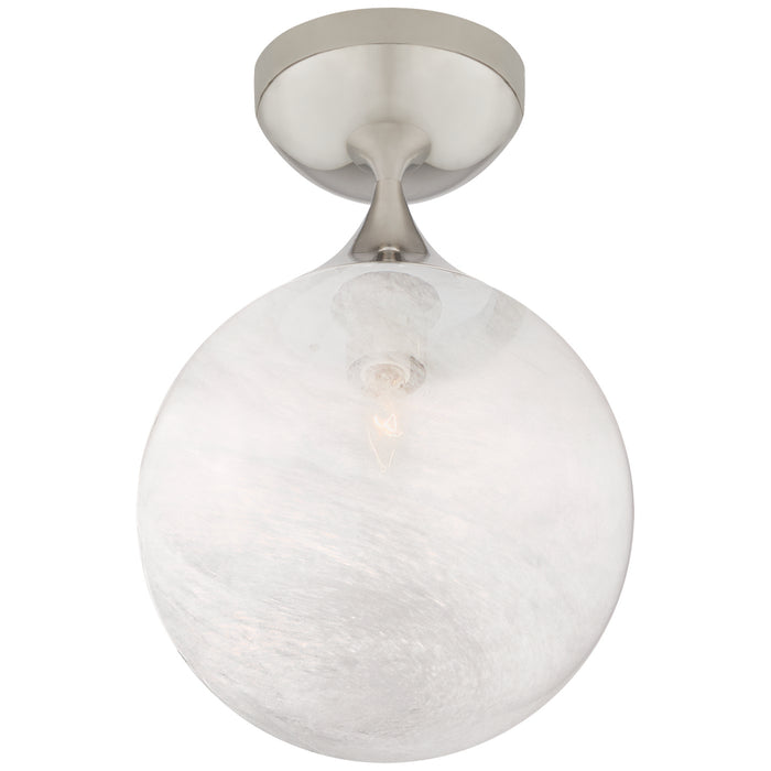 Visual Comfort Signature ARN 4400PN-WG One Light Flush Mount, Polished Nickel