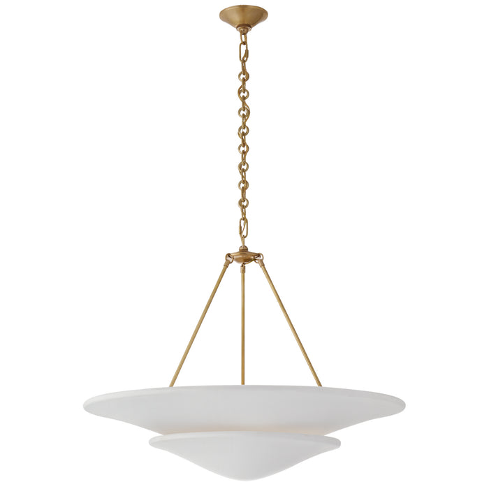 Visual Comfort Signature ARN 5427HAB-PW Six Light Chandelier, Hand-Rubbed Antique Brass