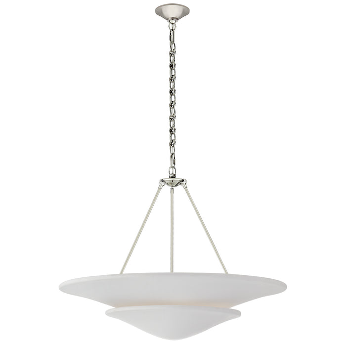 Visual Comfort Signature ARN 5427PN-PW Six Light Chandelier, Polished Nickel