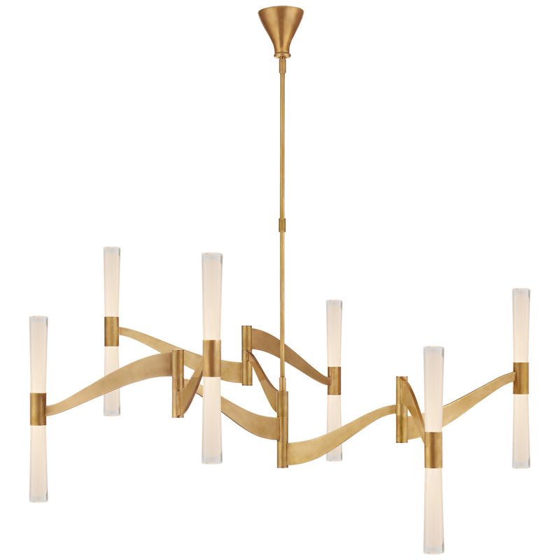 Visual Comfort Signature ARN 5472HAB-CG LED Chandelier, Hand-Rubbed Antique Brass